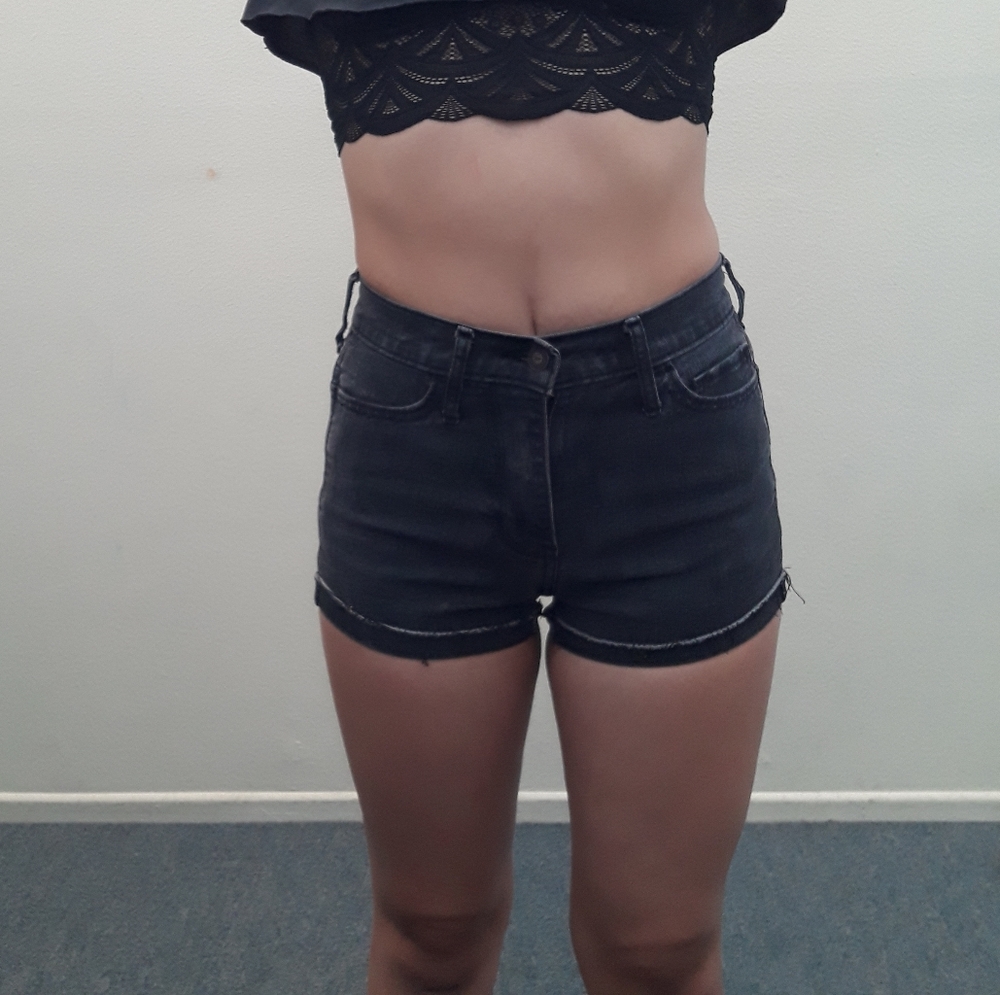 Grey denim shorts